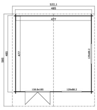 Lasita Maja England 4 hytte 485 x 485 cm